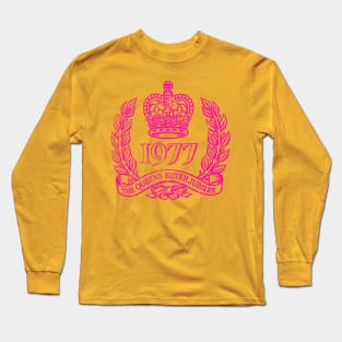 The Queen's Jubilee 1977 - Punk Style Faded Design Long Sleeve T-Shirt